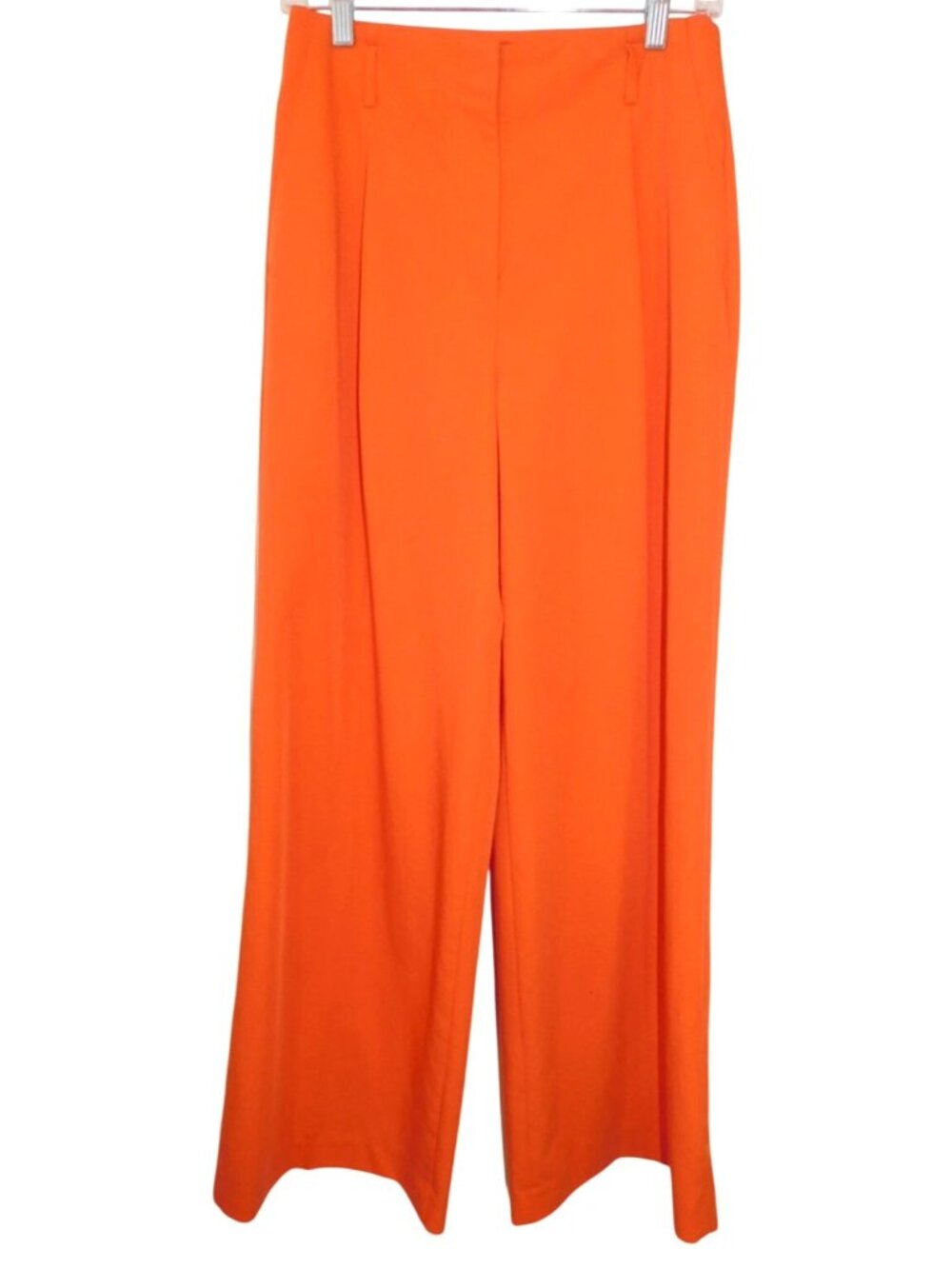 Ann Taylor Pants Sz 2 Bright Orange Wide Leg High Rise Trousers Career Statement